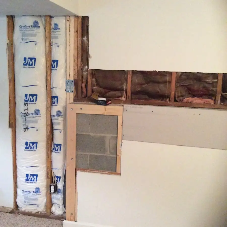 Wall insulation replacement during Contents Cleaning & Restoration in Cuyahoga Falls